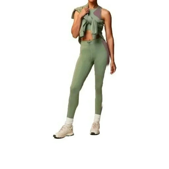 Fabletics Pants - Motion365+ Contour High-Waisted Legging Size XXL Green & Purple Lace Back
